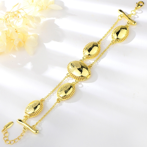 Picture of Low Cost Zinc Alloy Gold Plated Link & Chain Bracelet with Full Guarantee