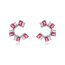 Show details for Wholesale Platinum Plated Cubic Zirconia Big Hoop Earrings with No-Risk Return