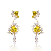 Show details for New Cubic Zirconia Copper or Brass Dangle Earrings
