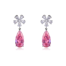 Show details for Big Pink Dangle Earrings with Wow Elements