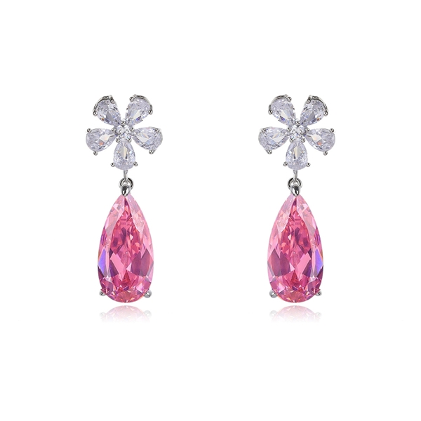 Picture of Big Pink Dangle Earrings with Wow Elements