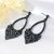 Picture of Impressive Black Swarovski Element Dangle Earrings with Beautiful Craftmanship