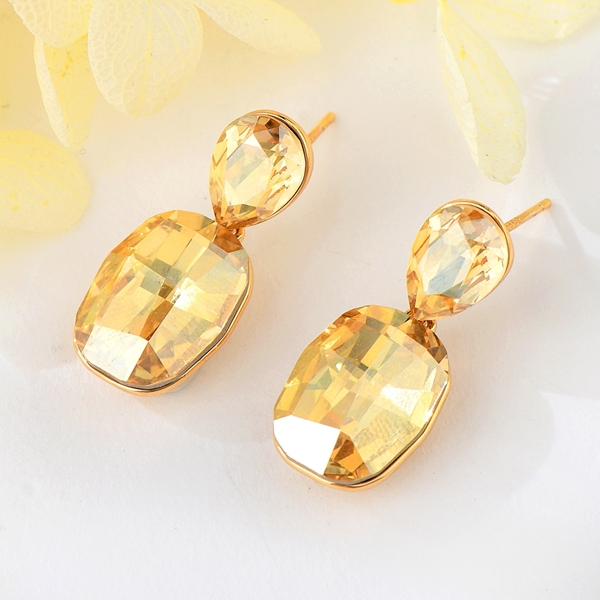 Picture of Charming Yellow Copper or Brass Dangle Earrings As a Gift