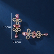 Picture of Distinctive Pink Copper or Brass Dangle Earrings As a Gift