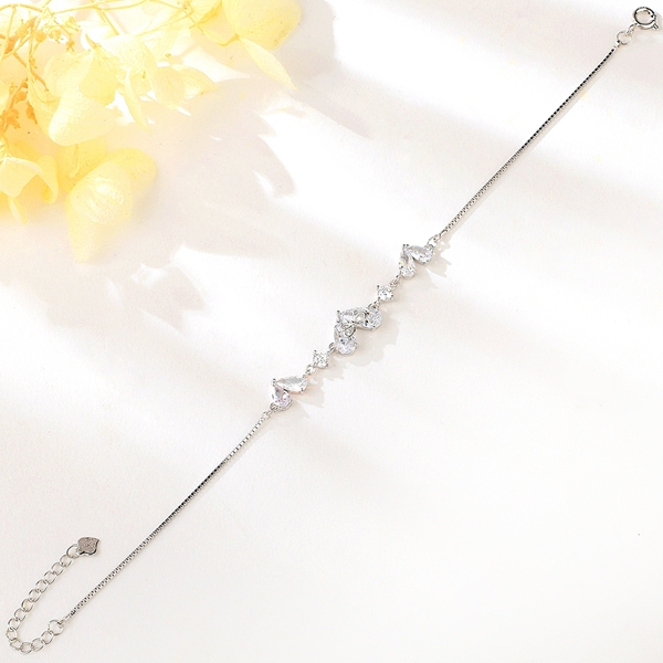 Picture of Famous Cubic Zirconia 925 Sterling Silver Fashion Bracelet