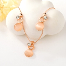 Show details for Good Quality Opal Rose Gold Plated 2 Piece Jewelry Set