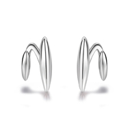 Picture of Best Geometric 999 Sterling Silver Small Hoop Earrings