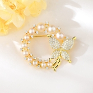 Show details for Nickel Free Gold Plated Elegant Brooche with Fast Shipping