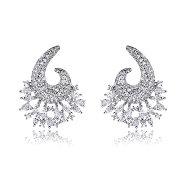Picture of Great Cubic Zirconia Luxury Dangle Earrings