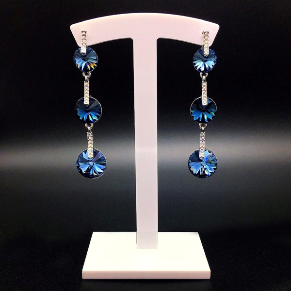 Picture of Amazing Geometric Platinum Plated Dangle Earrings