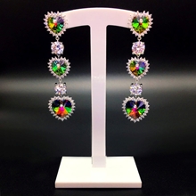 Show details for Fancy Love & Heart Colorful Dangle Earrings