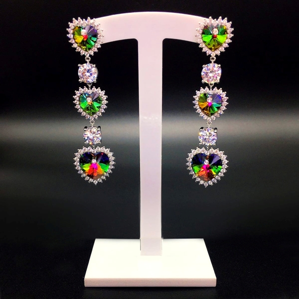 Picture of Fancy Love & Heart Colorful Dangle Earrings