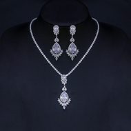 Show details for Distinctive White Luxury 2 Piece Jewelry Set with Low MOQ Show details for Distinctive White Luxury 2 Piece Jewelry Set with Low MOQ
