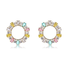 Show details for Nice Cubic Zirconia Gold Plated Huggie Earrings from Certified Factory