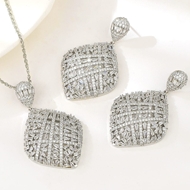 Show details for Famous Geometric White 2 Piece Jewelry Set