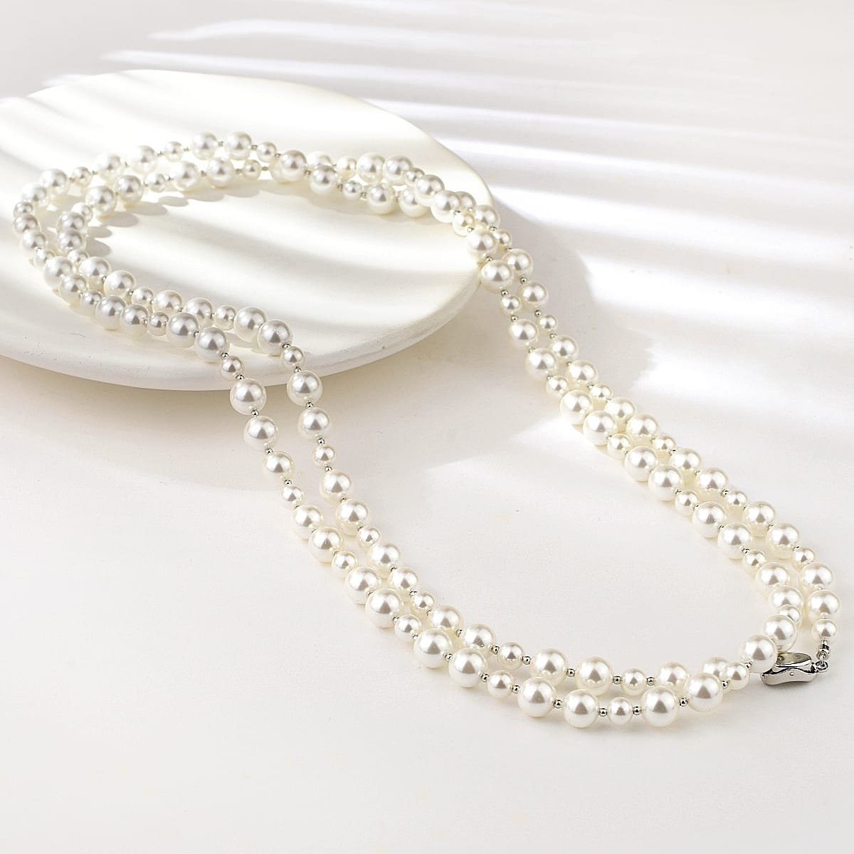 Unique Artificial Pearl Classic Long Chain Necklace