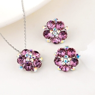 Show details for Good Quality Swarovski Element Pink 2 Piece Jewelry Set