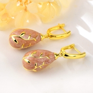 Picture of Gold Plated Flowers & Plants Dangle Earrings Factory Direct