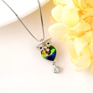 Show details for Staple Owl Platinum Plated Pendant Necklace