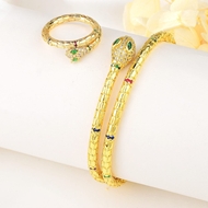 Picture of Designer Gold Plated Green 2 Piece Jewelry Set with Easy Return