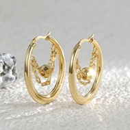 Picture of Stylish Geometric Cubic Zirconia Small Hoop Earrings