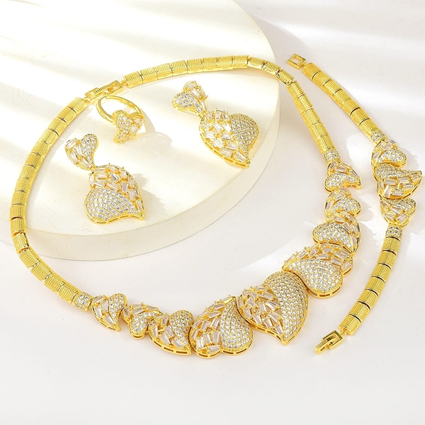 Picture of New Season White Cubic Zirconia 4 Piece Jewelry Set with SGS/ISO Certification