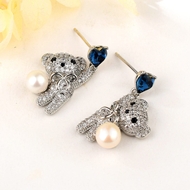 Picture of Hypoallergenic Platinum Plated Small Dangle Earrings Online