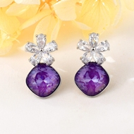 Show details for Unique Swarovski Element Copper or Brass Dangle Earrings