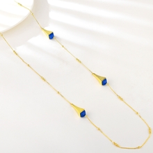 Show details for Charming Blue Zinc Alloy Fashion Sweater Necklace As a Gift