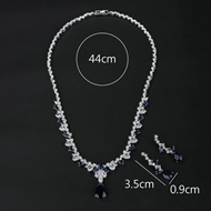 Picture of New Cubic Zirconia Platinum Plated 2 Piece Jewelry Set