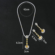 Picture of Fast Selling Yellow Cubic Zirconia 2 Piece Jewelry Set from Editor Picks