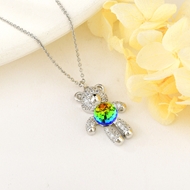 Show details for Unique Swarovski Element Colorful Pendant Necklace