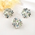 Picture of Brand New Green Platinum Plated 2 Piece Jewelry Set Factory Supply