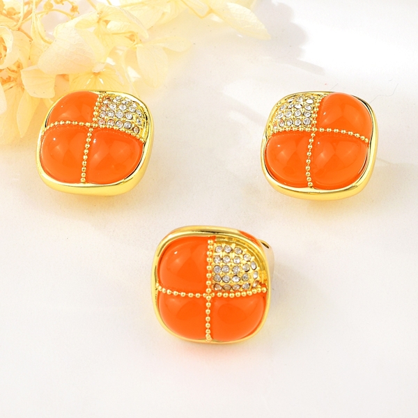 Picture of Delicate Resin Gold Plated 2 Piece Jewelry Set