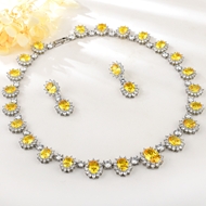 Show details for Stunning Luxury Yellow 2 Piece Jewelry Set As a Gift
