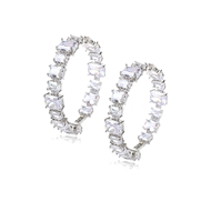 Picture of Luxury Cubic Zirconia Huggie Earrings with Full Guarantee