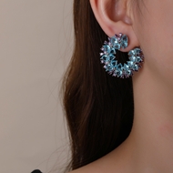 Picture of Good Quality Cubic Zirconia Blue Dangle Earrings