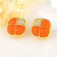 Show details for Top Resin Gold Plated Dangle Earrings