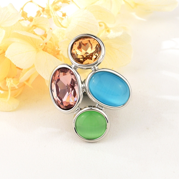 Picture of Fashion Artificial Crystal Colorful Fashion Ring