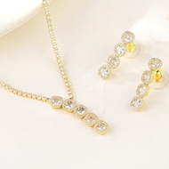 Show details for Wholesale Gold Plated Cubic Zirconia 2 Piece Jewelry Set Online