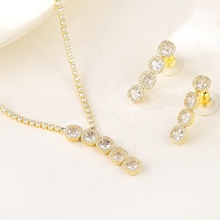 Show details for Wholesale Gold Plated Cubic Zirconia 2 Piece Jewelry Set Online