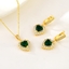 Show details for Low Cost Gold Plated Green 2 Piece Jewelry Set with Low Cost
