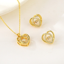 Show details for Buy Gold Plated Cubic Zirconia 2 Piece Jewelry Set with Full Guarantee