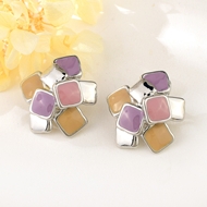Picture of Featured Purple Enamel Dangle Earrings with Full Guarantee