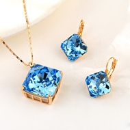 Show details for Unusual Geometric Blue 2 Piece Jewelry Set