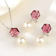 Show details for Fashion Platinum Plated 2 Piece Jewelry Set in Exclusive Design