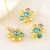 Picture of Brand New Blue Flowers & Plants 2 Piece Jewelry Set with SGS/ISO Certification