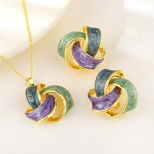 Show details for Recommended Gold Plated Geometric 2 Piece Jewelry Set from Top Designer