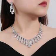 Picture of Good Quality Cubic Zirconia White 2 Piece Jewelry Set