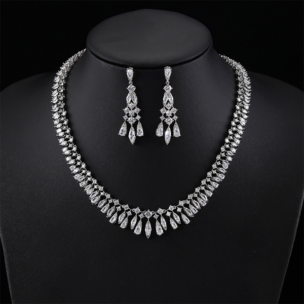 Picture of Bling Party Platinum Plated 2 Piece Jewelry Set